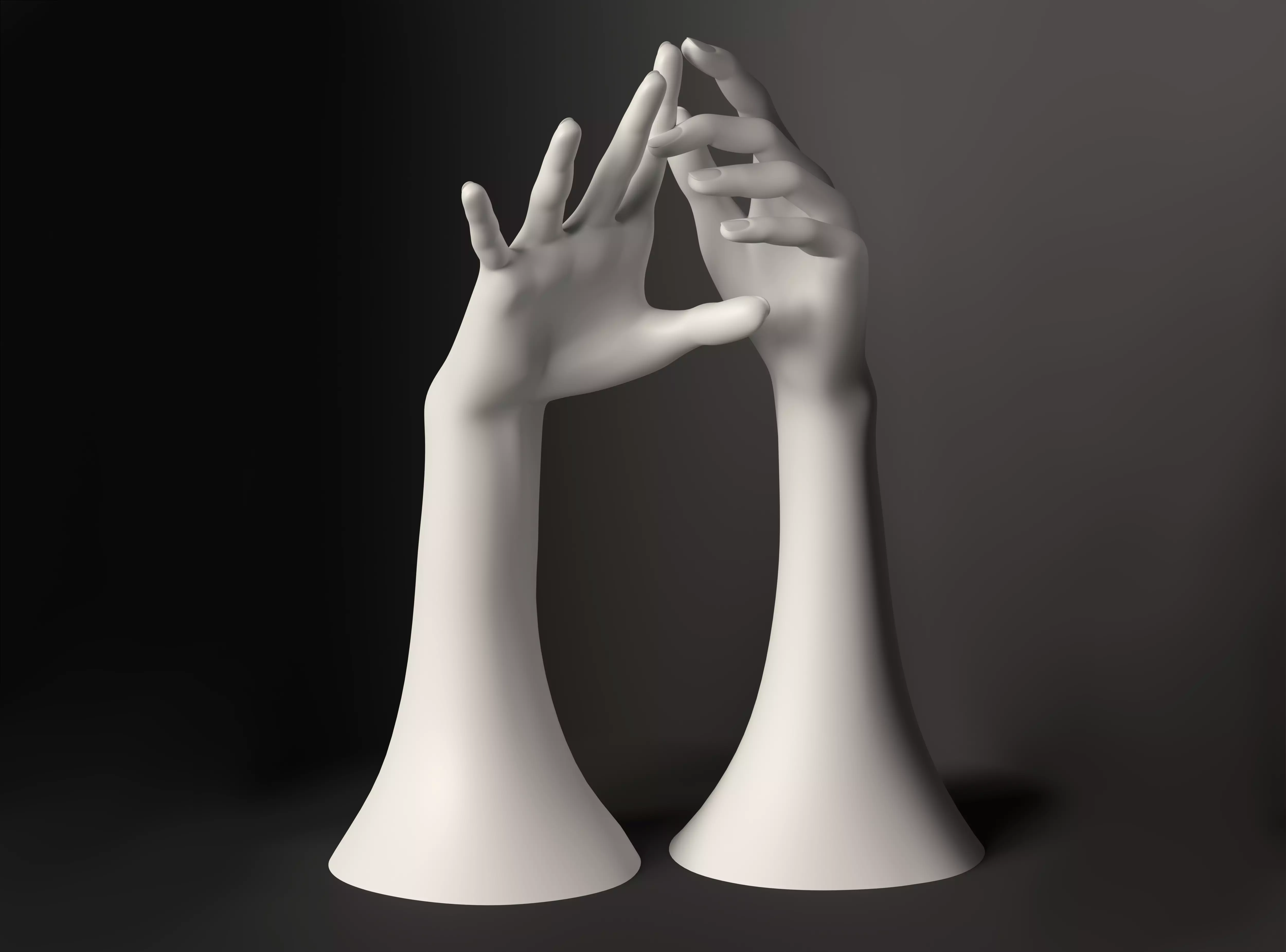 Female hands pose realistic 3D print model