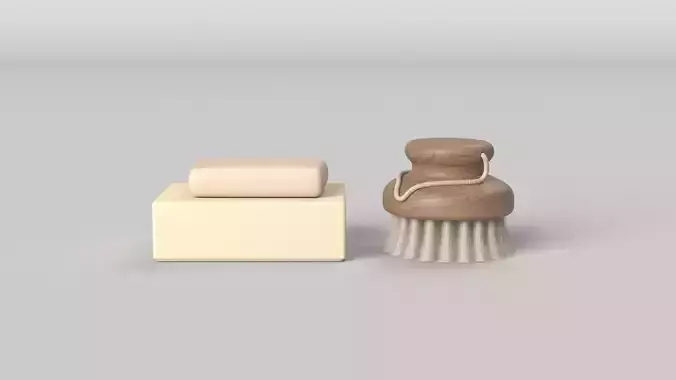 soap box with bath brush