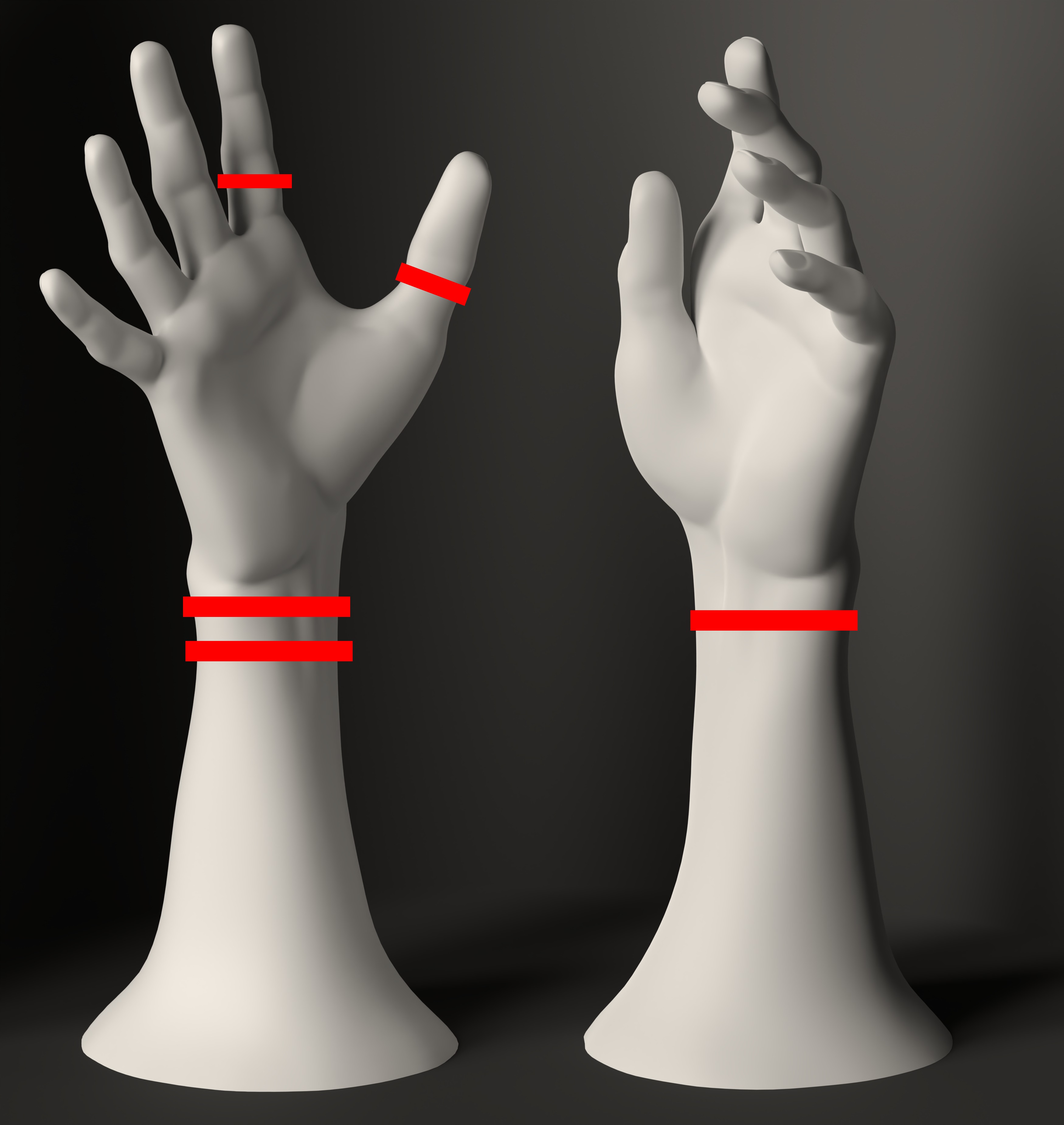 Male hands pose realistic 3D print model_1