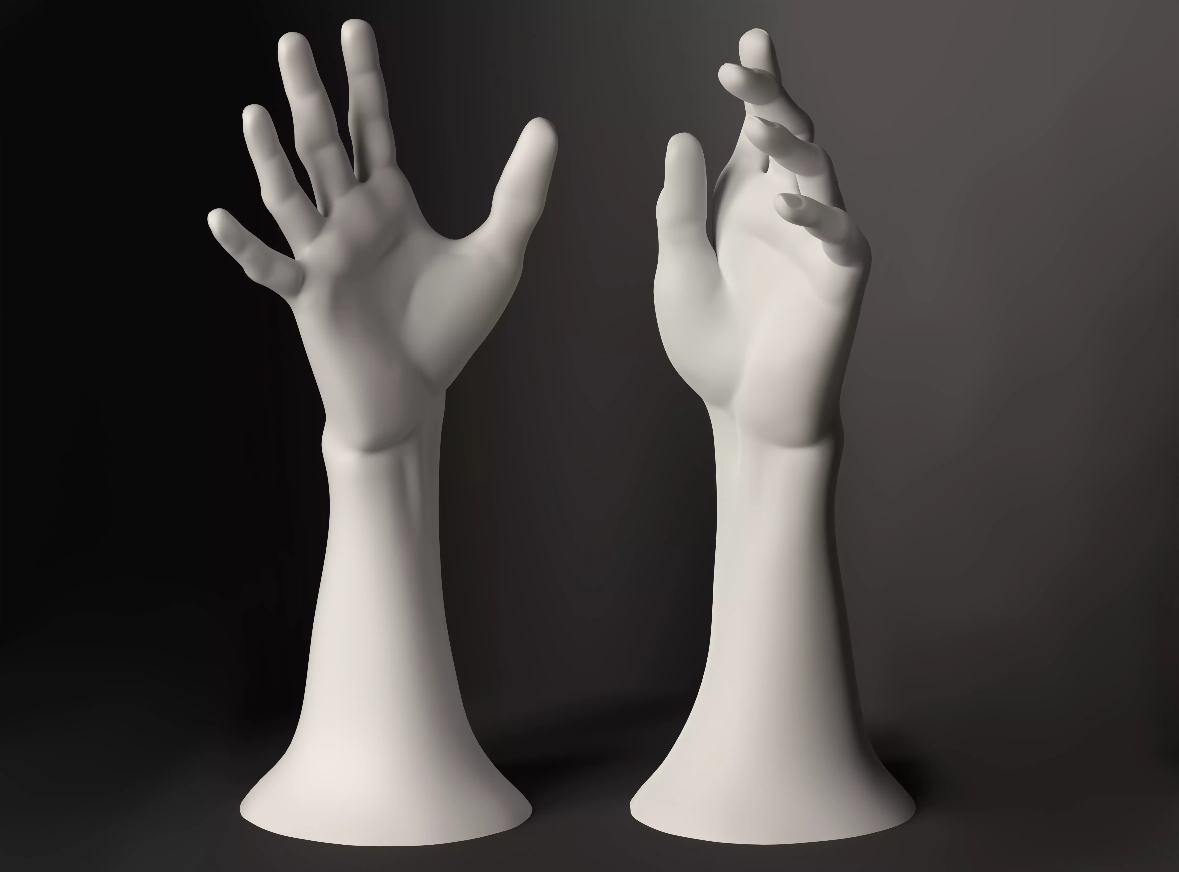 Male hands pose realistic 3D print model_0