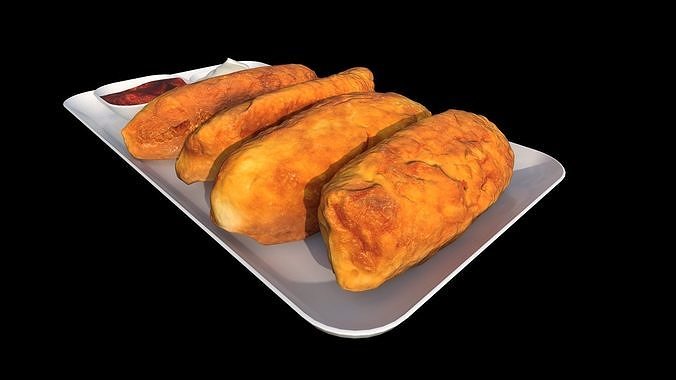 Empanadas Pirozhki Perashki Low-poly 3D model 4