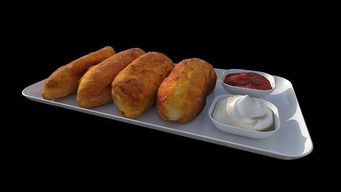 Empanadas Pirozhki Perashki Low-poly 3D model 6