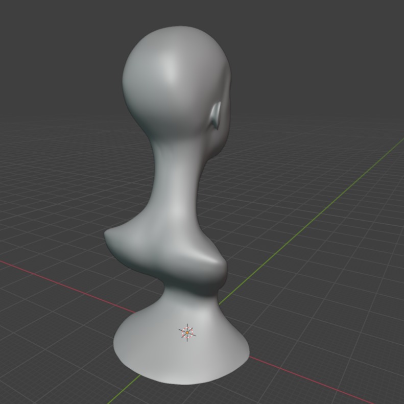 Woman bust vintage head 3D print model_4