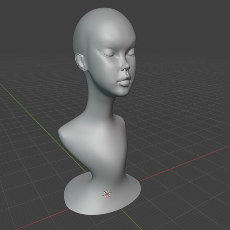 Woman bust vintage head 3D print model_2