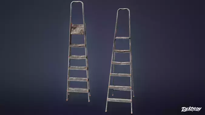 INDUSTRIAL - Metal Ladder 01 - LOW POLY AND NANITE Low-poly 3D model