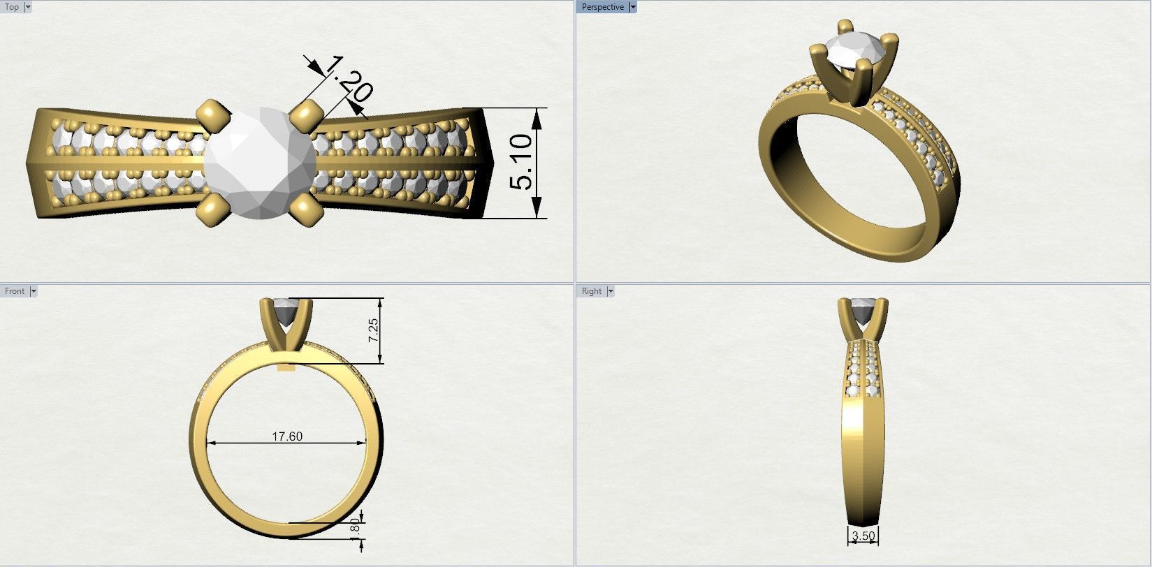 Double Sided Pave Ring 3D print model_6