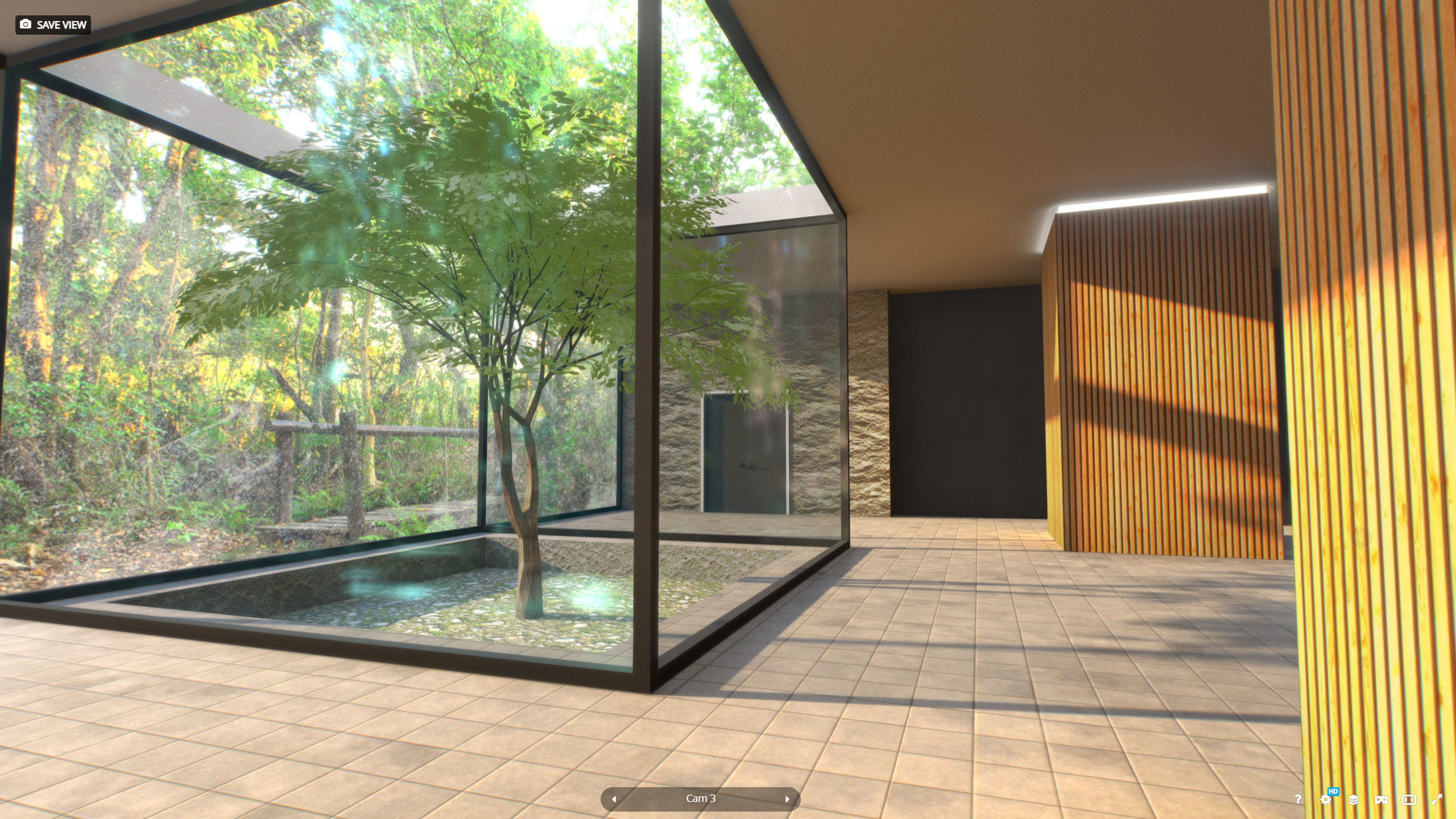 G0027 VR Virtual Reality Cozy Hall Low-poly 3D model_6