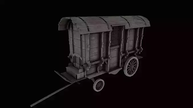 Low poly wagon