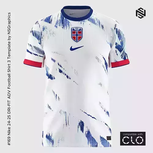 Nike 24-25 DRI-FIT ADV Football Shirt 3 Template for CLO 3D