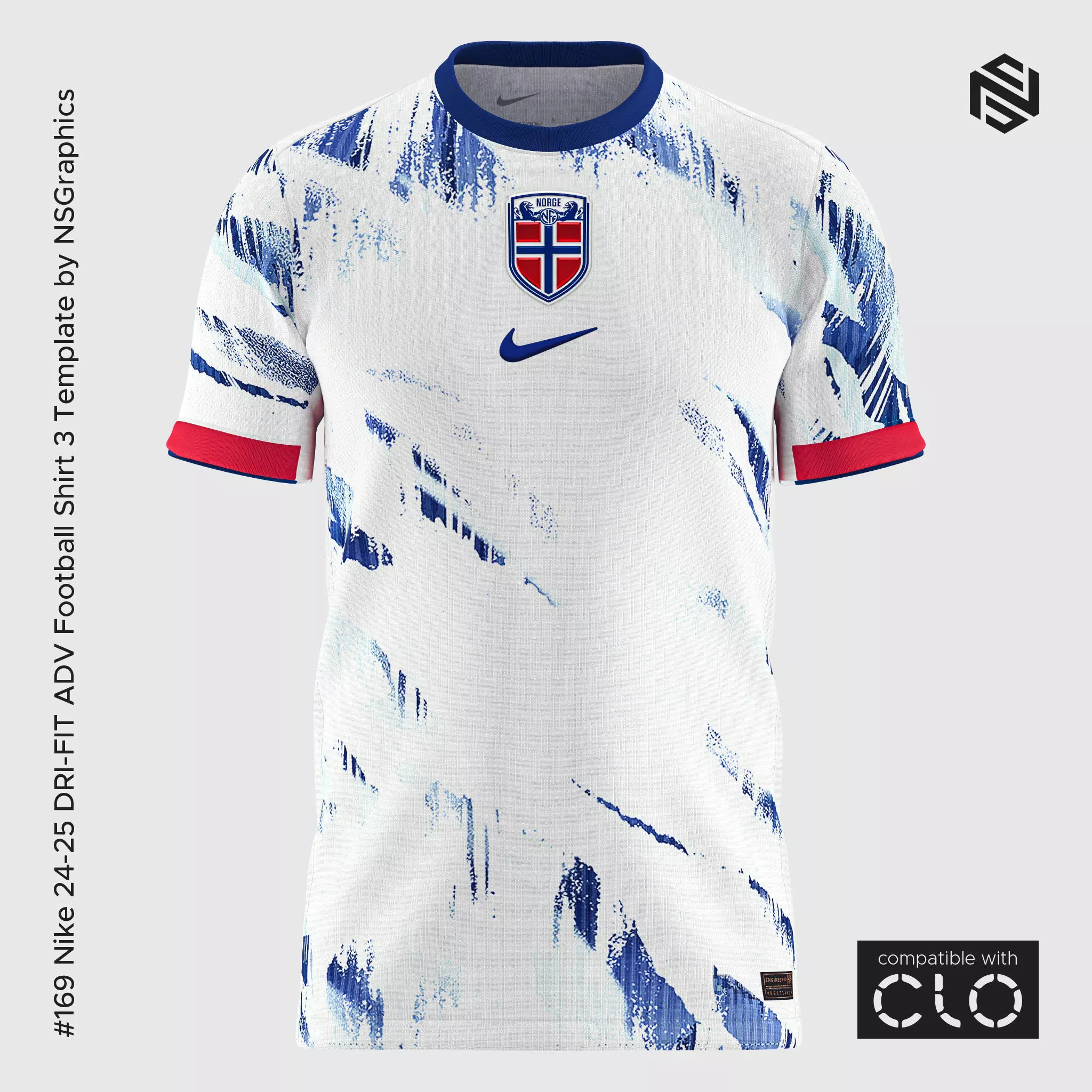 Nike 24-25 DRI-FIT ADV Football Shirt 3 Template for CLO 3D 3D model