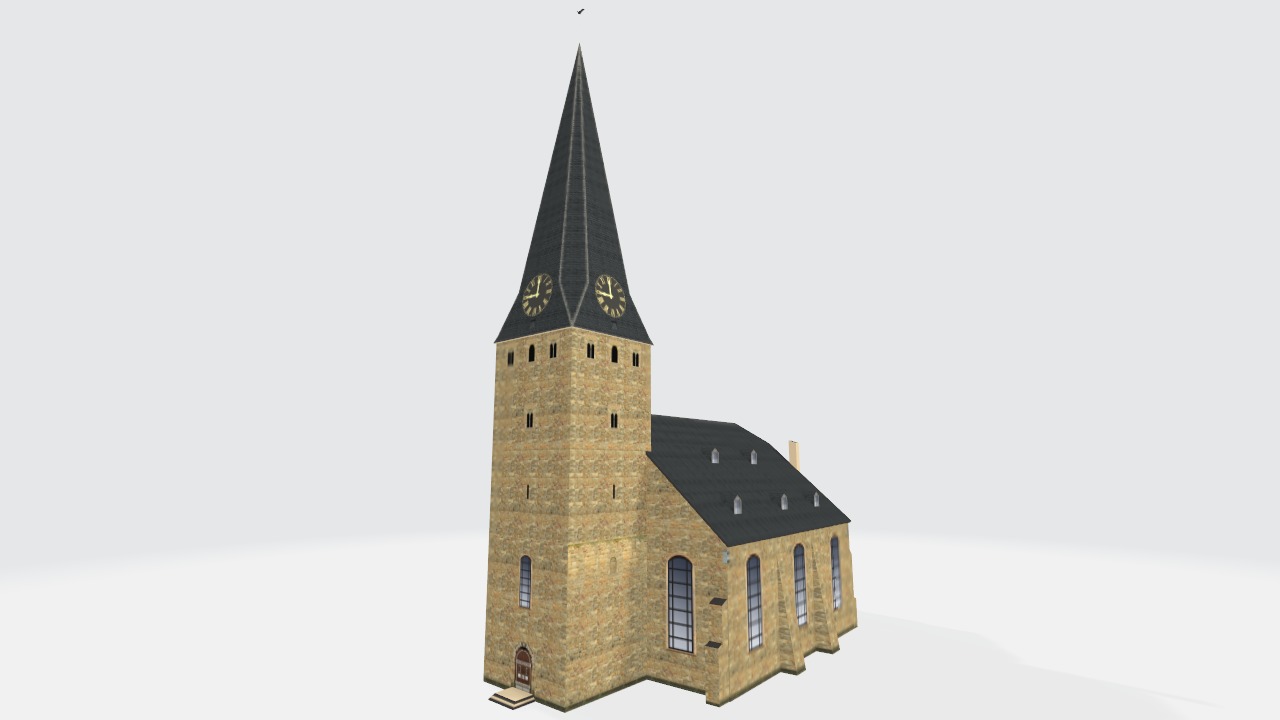 Germany Hattingen Sankt Georgs Kirche lowpoly 3d Model Low-poly 3D model_10
