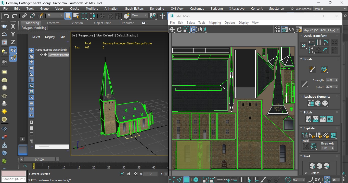 Germany Hattingen Sankt Georgs Kirche lowpoly 3d Model Low-poly 3D model_14