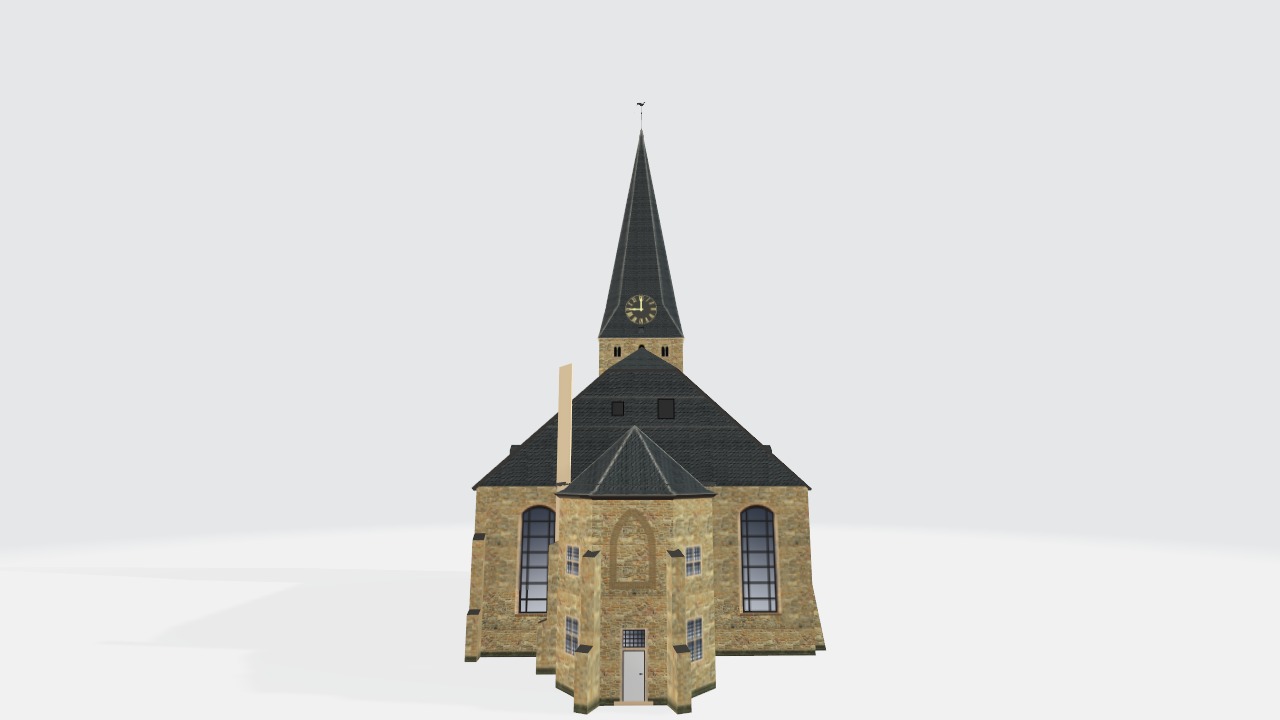 Germany Hattingen Sankt Georgs Kirche lowpoly 3d Model Low-poly 3D model_7