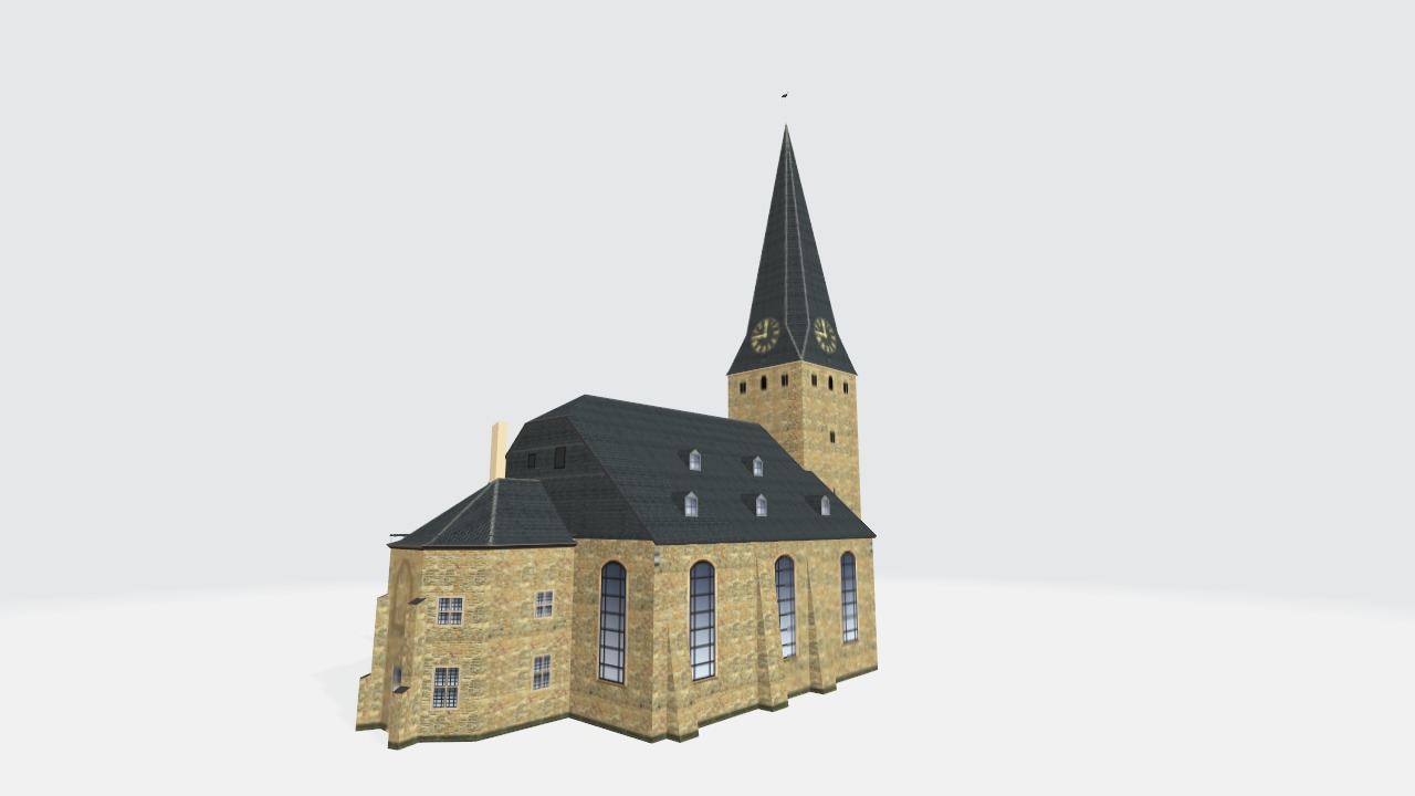 Germany Hattingen Sankt Georgs Kirche lowpoly 3d Model Low-poly 3D model_2