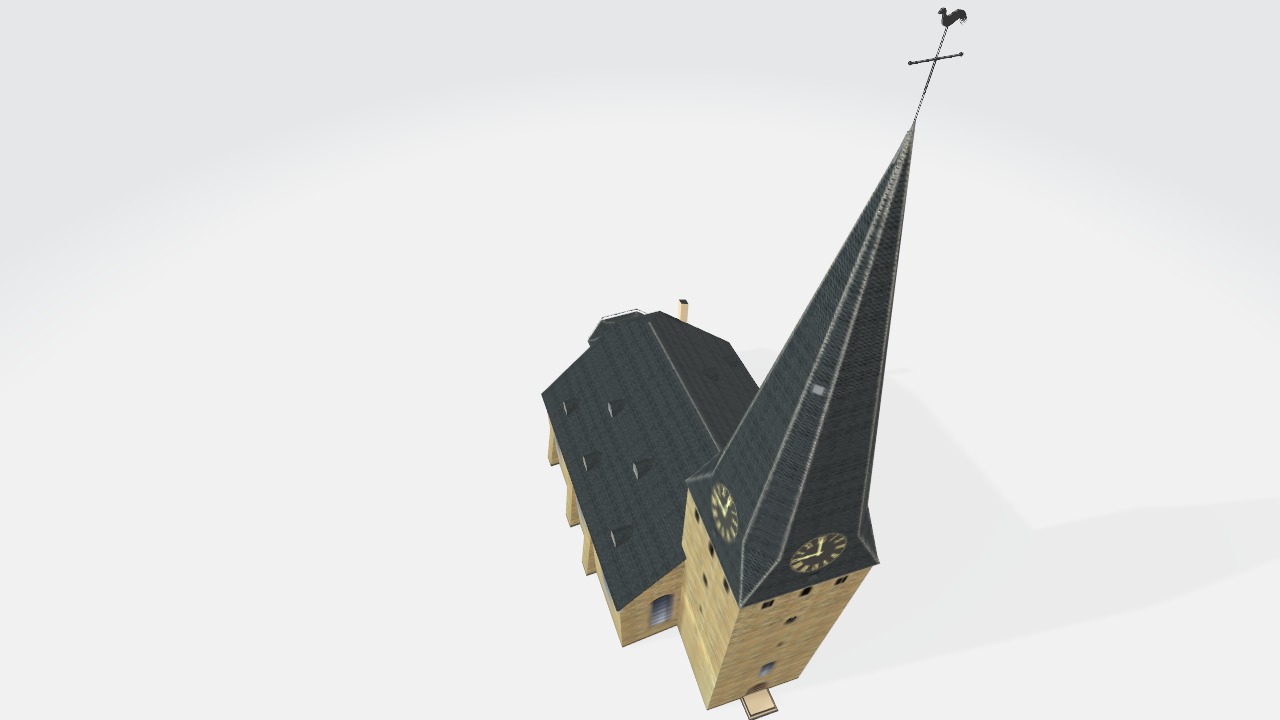 Germany Hattingen Sankt Georgs Kirche lowpoly 3d Model Low-poly 3D model_12