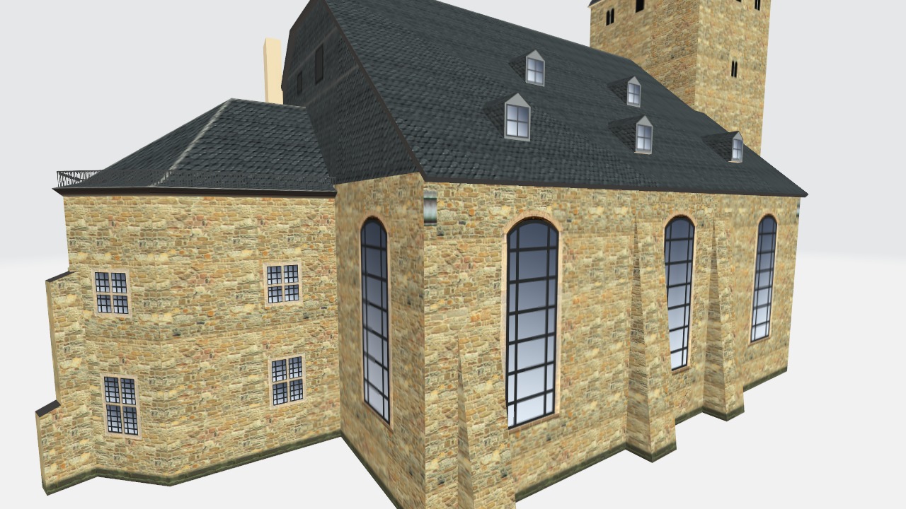 Germany Hattingen Sankt Georgs Kirche lowpoly 3d Model Low-poly 3D model_5