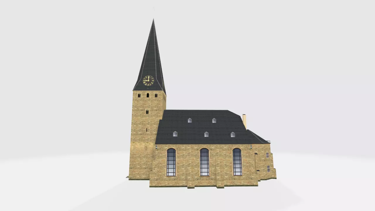 Germany Hattingen Sankt Georgs Kirche lowpoly 3d Model Low-poly 3D model_0