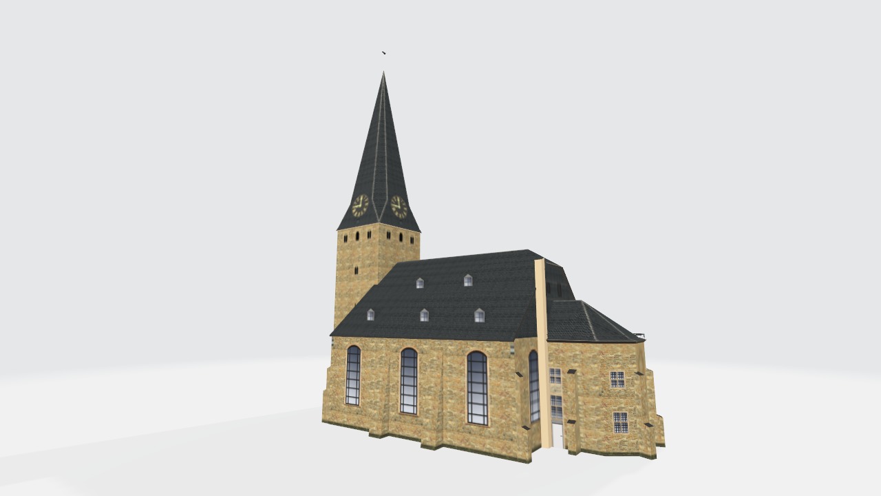 Germany Hattingen Sankt Georgs Kirche lowpoly 3d Model Low-poly 3D model_8
