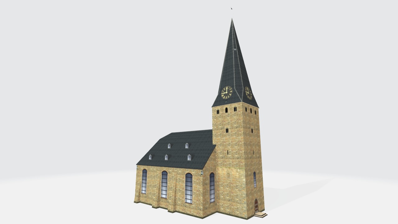 Germany Hattingen Sankt Georgs Kirche lowpoly 3d Model Low-poly 3D model_9
