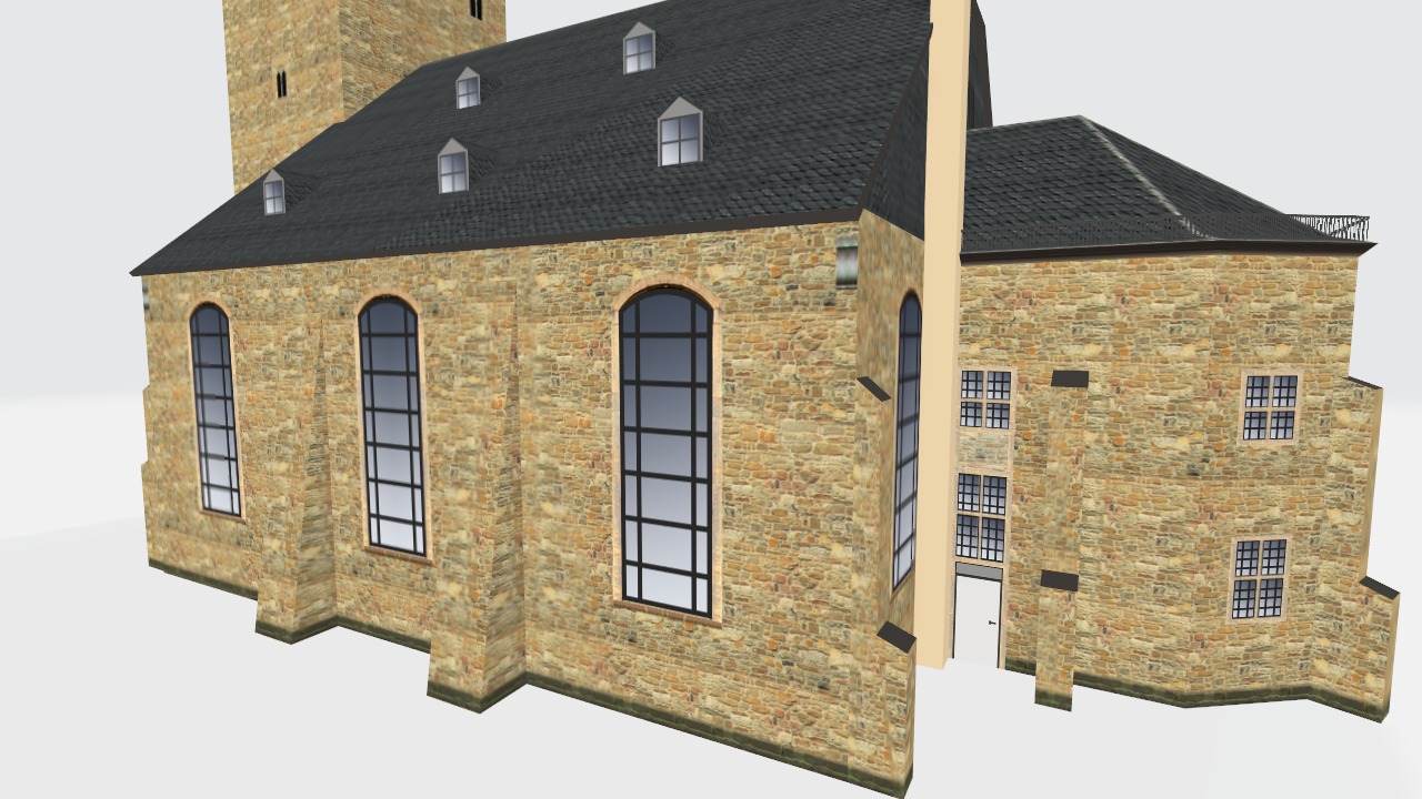 Germany Hattingen Sankt Georgs Kirche lowpoly 3d Model Low-poly 3D model_6
