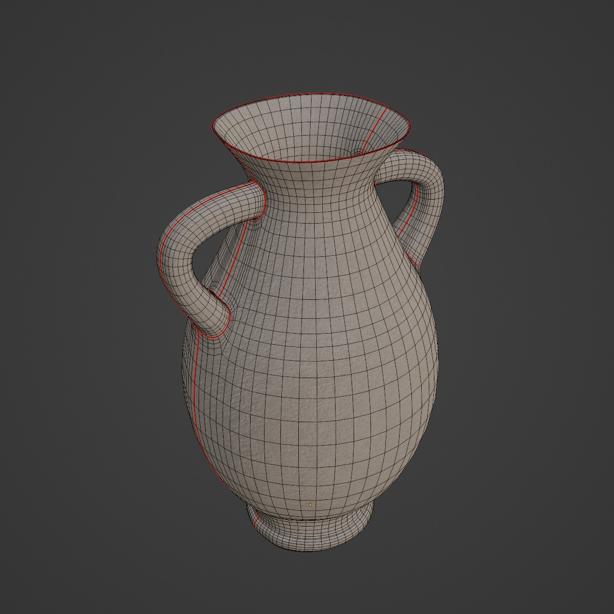 Clay Vase 01 3D model_7