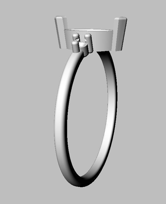 Marquise Gemstone Classic Ring 3D print model_10