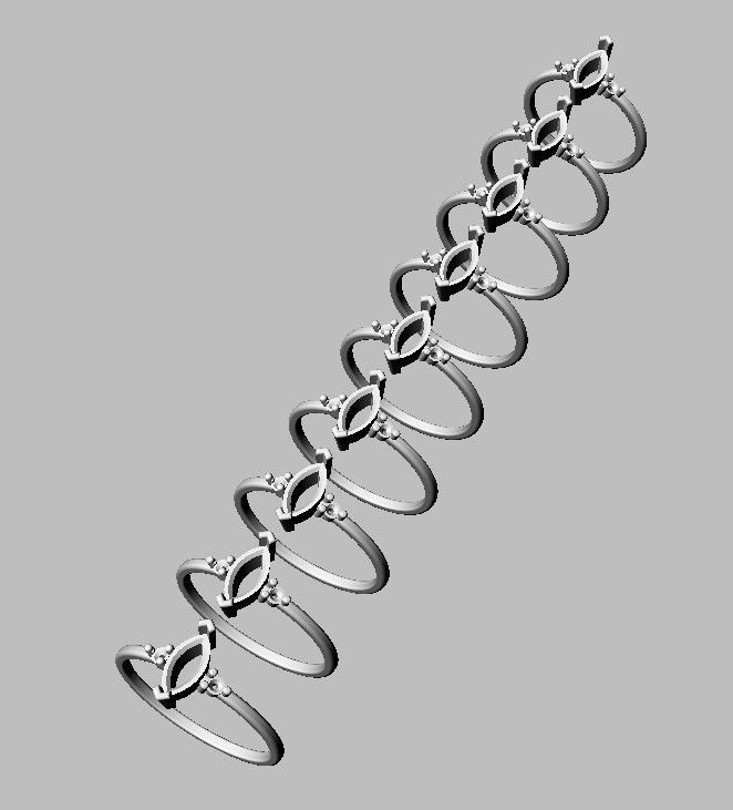 Marquise Gemstone Classic Ring 3D print model_5