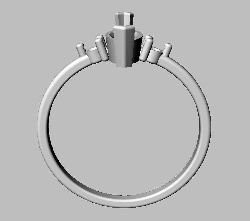 Marquise Gemstone Classic Ring 3D print model_12