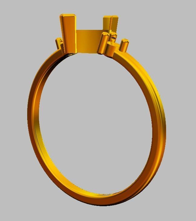 Marquise Gemstone Classic Ring 3D print model_25