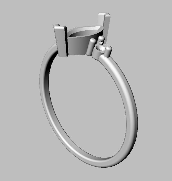 Marquise Gemstone Classic Ring 3D print model_8