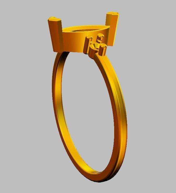 Marquise Gemstone Classic Ring 3D print model_20