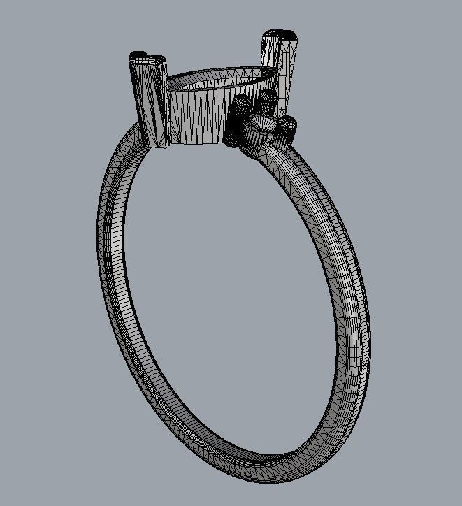 Marquise Gemstone Classic Ring 3D print model_14