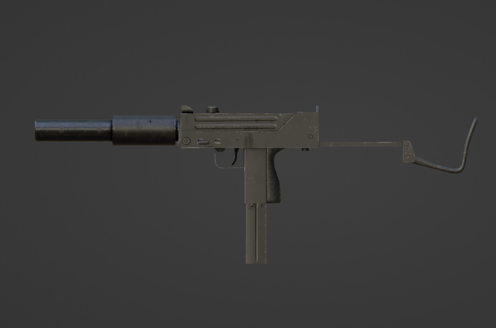 Ingram M10A1 Low-poly 3D model_3