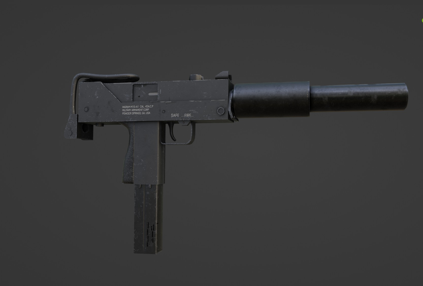 Ingram M10A1 Low-poly 3D model_1