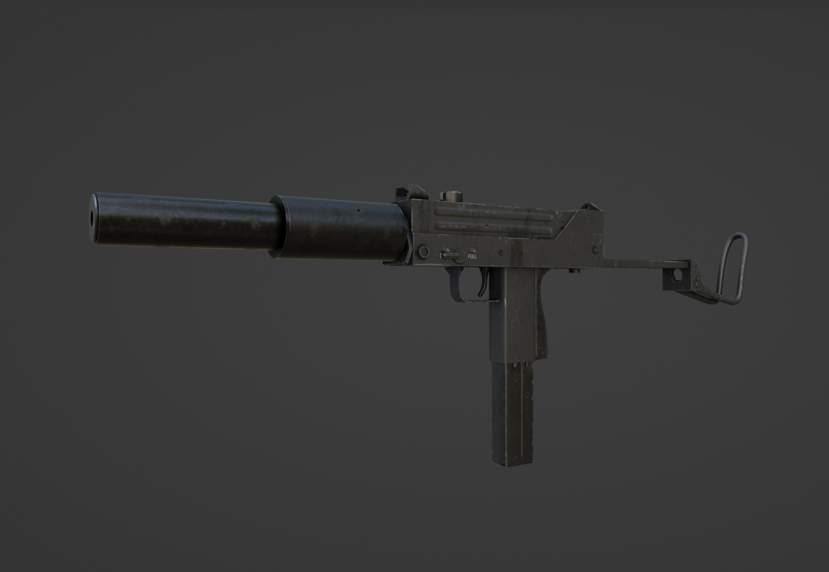 Ingram M10A1 Low-poly 3D model_2