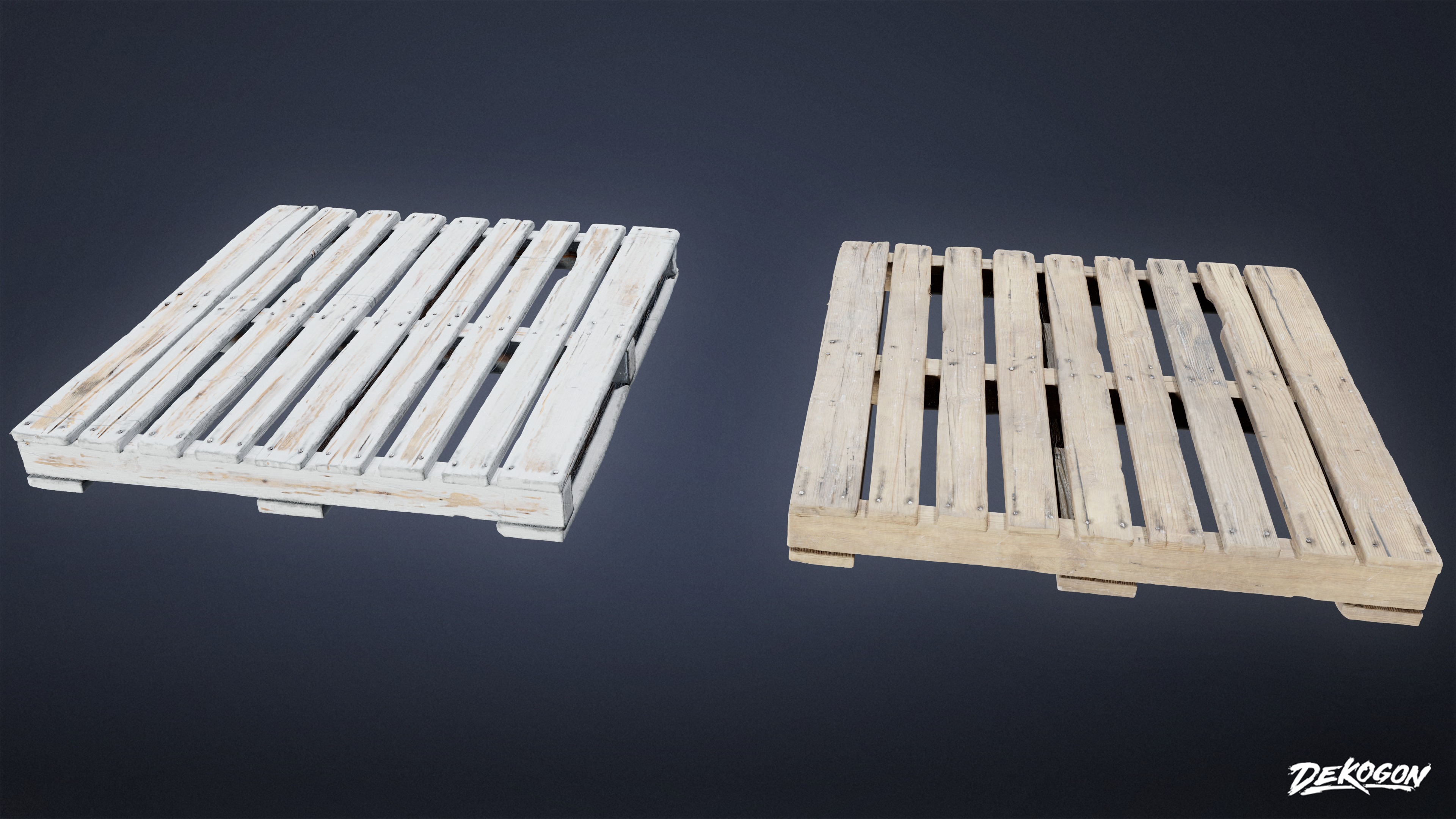 INDUSTRIAL - Palette Wooden 12 - LOW POLY AND NANITE Low-poly 3D model_1