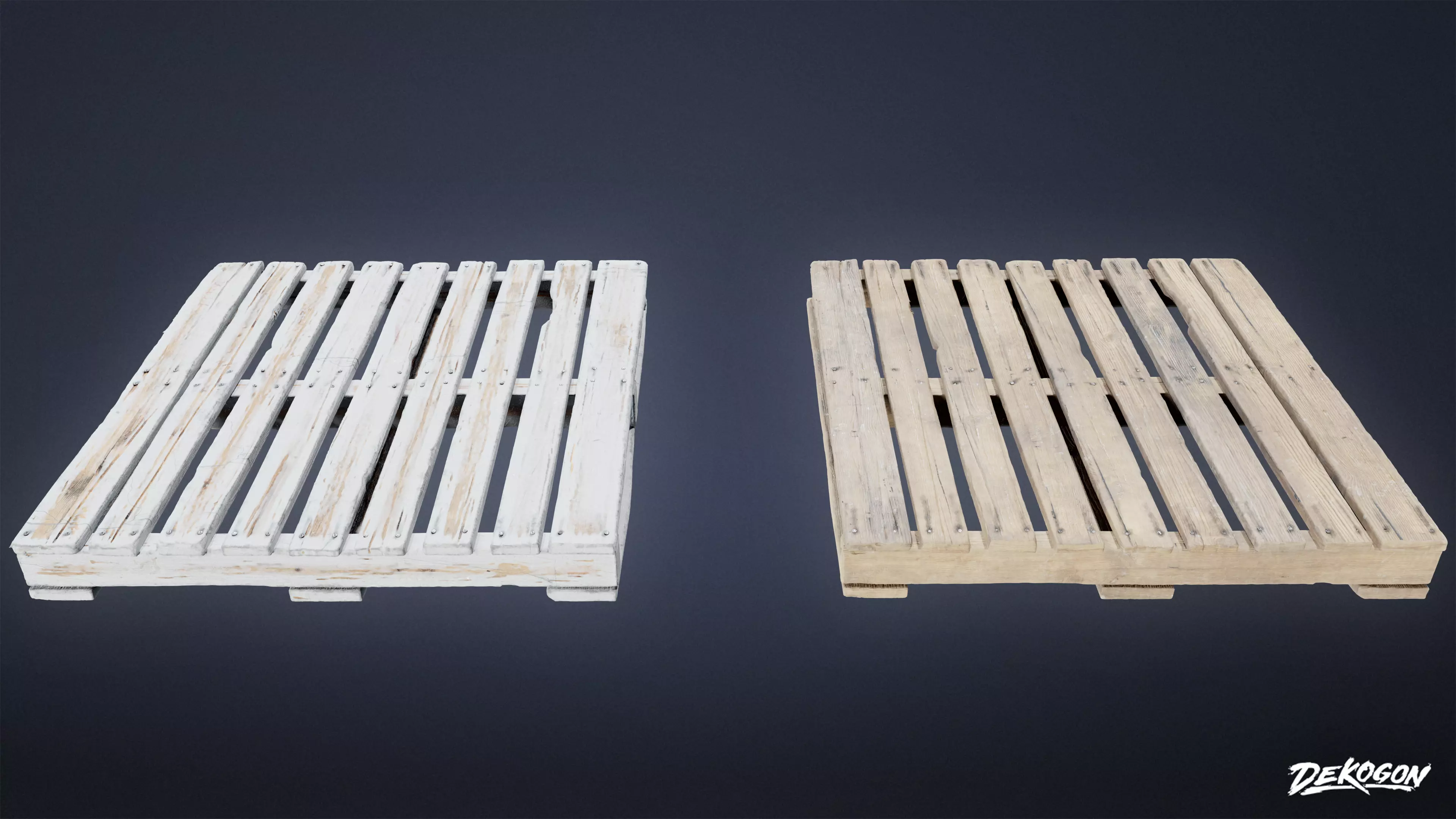 INDUSTRIAL - Palette Wooden 12 - LOW POLY AND NANITE Low-poly 3D model_0