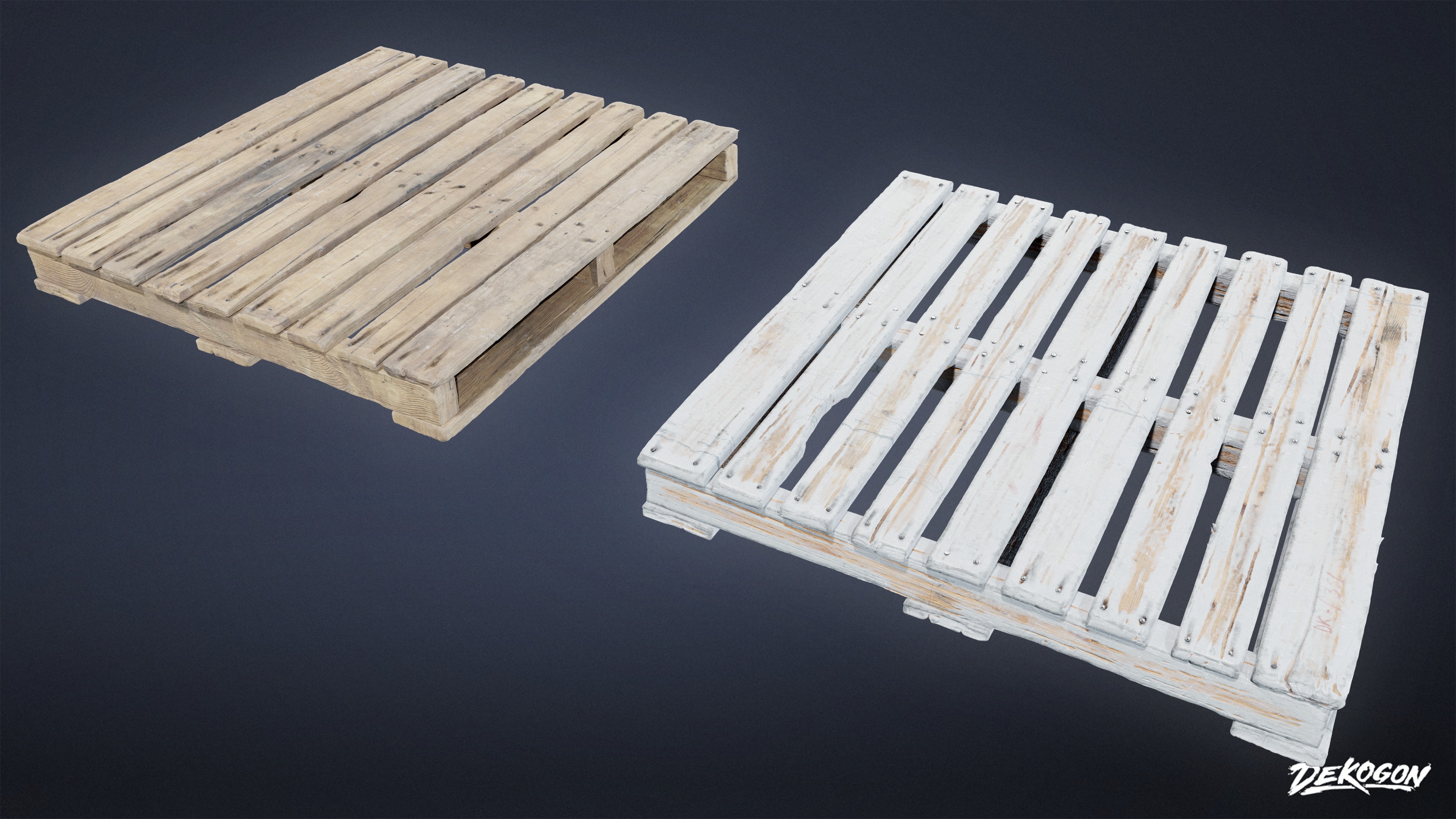 INDUSTRIAL - Palette Wooden 12 - LOW POLY AND NANITE Low-poly 3D model_3