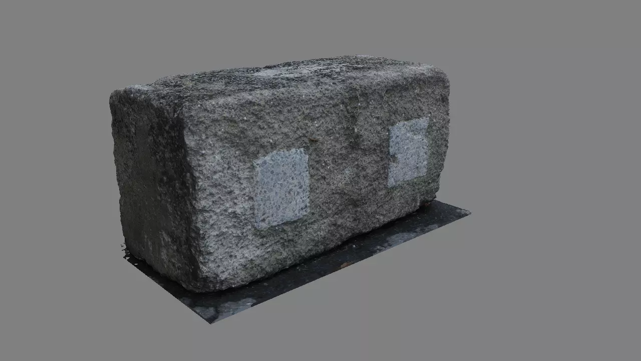 Cement Vehicle Block - Photoscanned Low Res Free low-poly 3D model