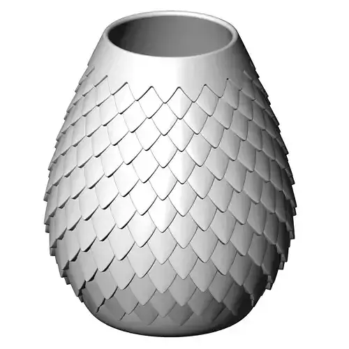 Fish Scale Vase 3d model for 3d printing 