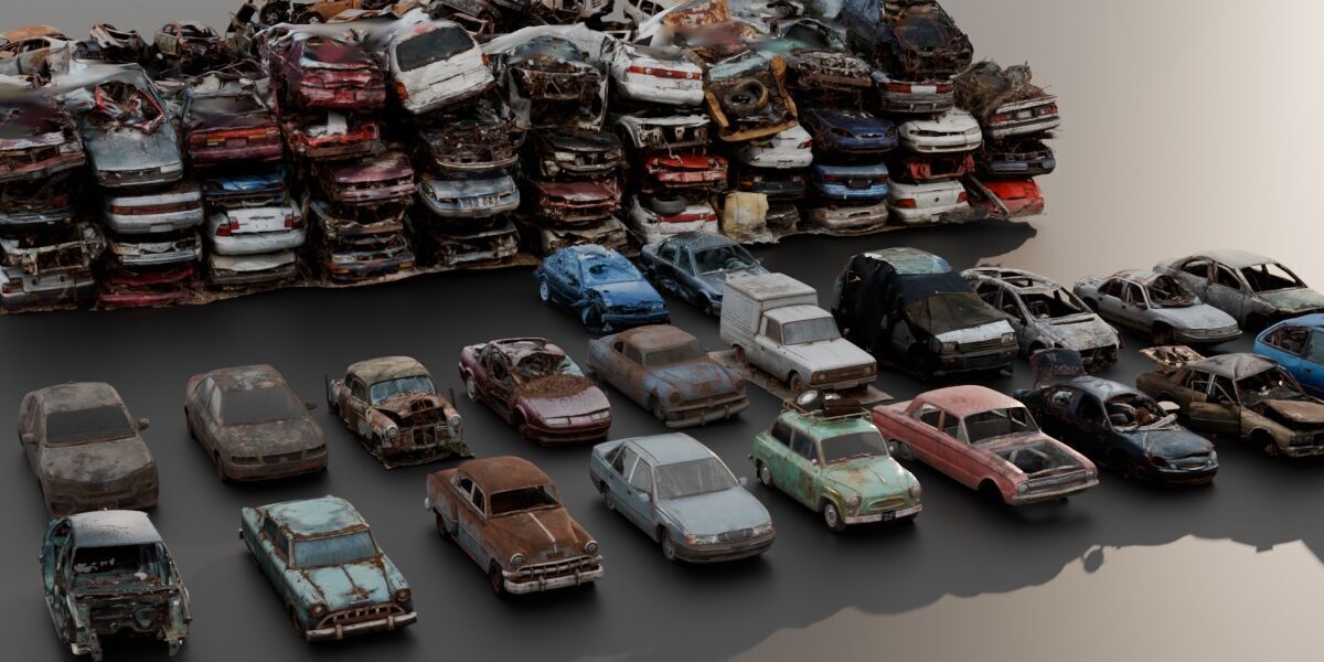 Destroyed Vehicles Collection 3D model_1