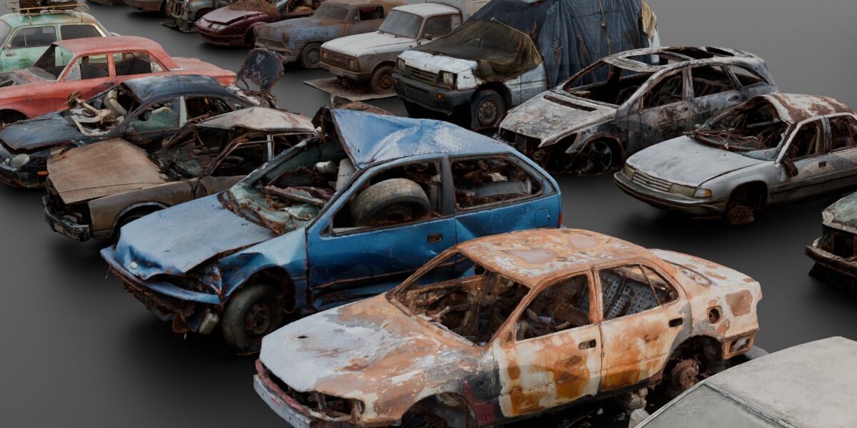 Destroyed Vehicles Collection 3D model_2