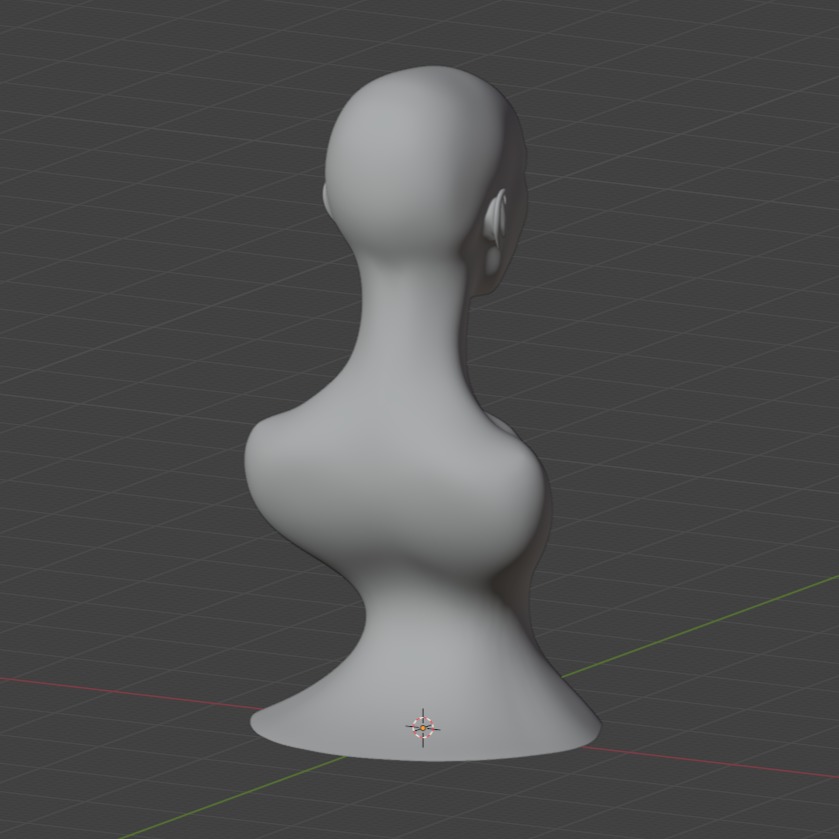 Woman bust realistic head 3D print model_3