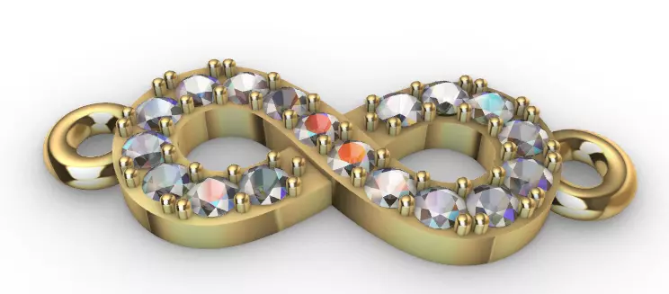 Infinity Diamond Necklace Pendant Jewelry gift 3D print model