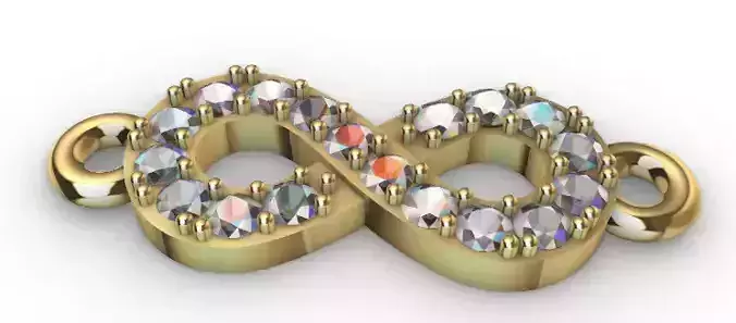 Infinity Diamond Necklace Pendant Jewelry gift 3D print model