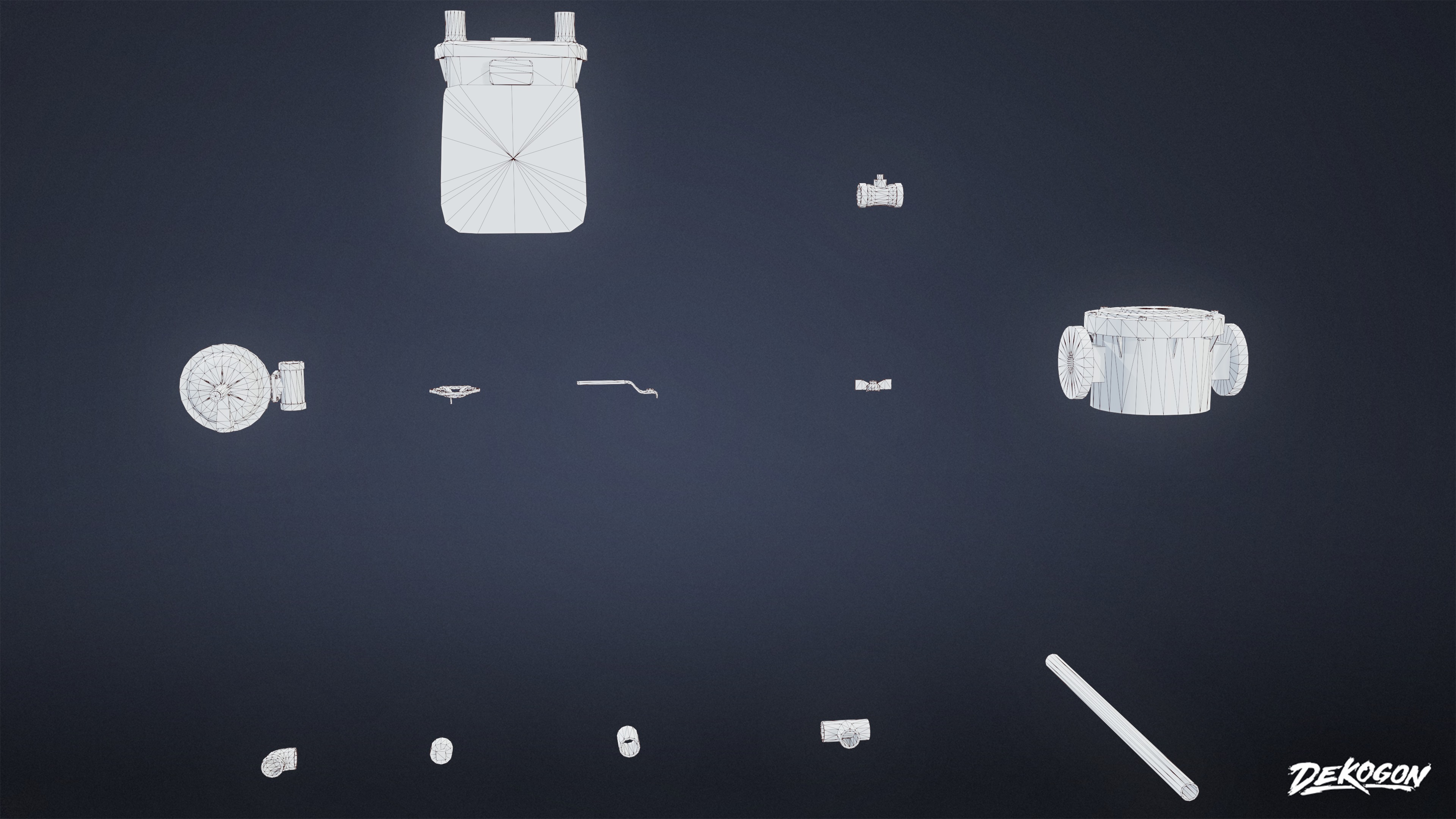 INDUSTRIAL - Pipe Set 03 - LOW POLY AND NANITE Low-poly 3D model_15