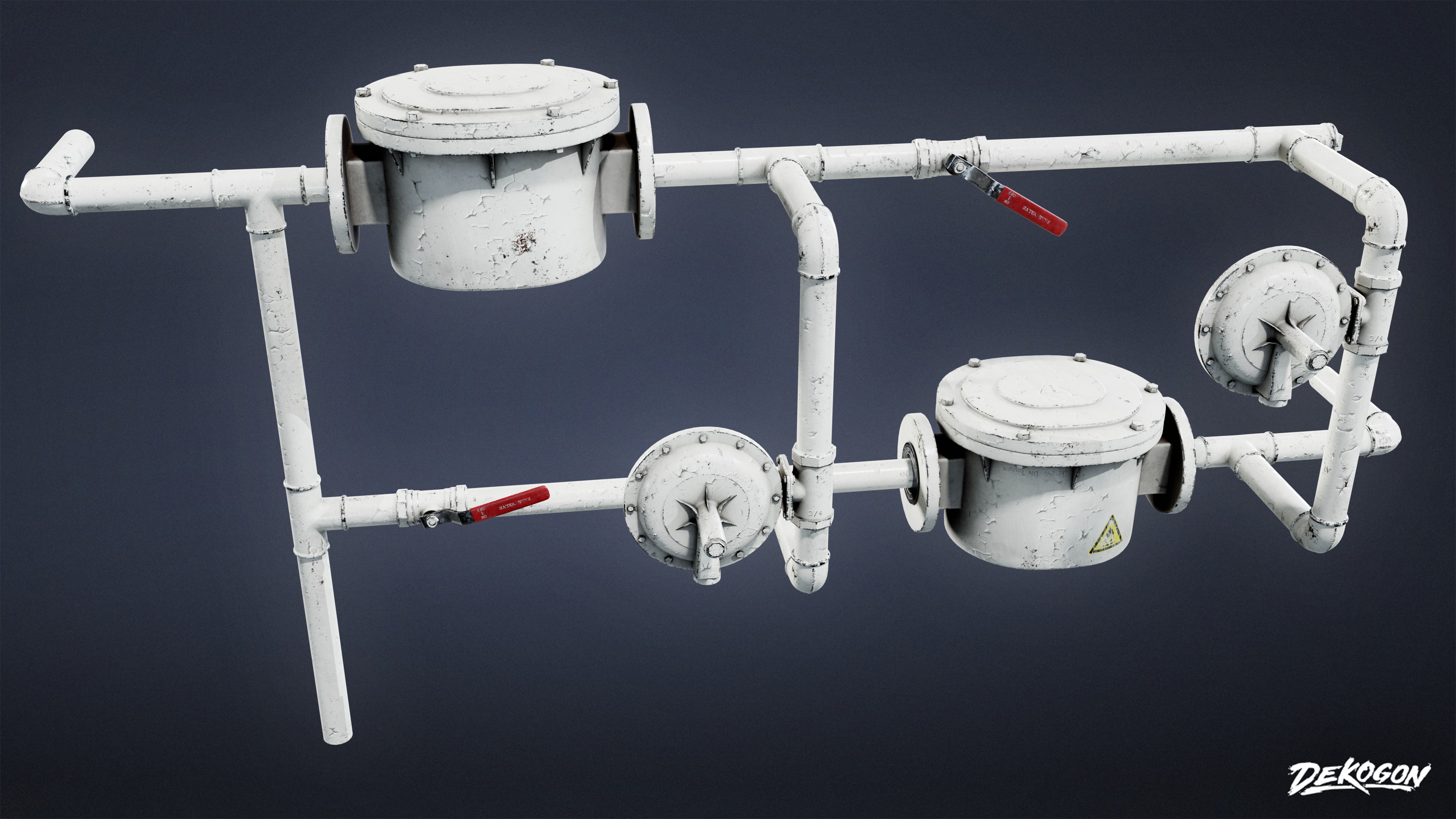 INDUSTRIAL - Pipe Set 03 - LOW POLY AND NANITE Low-poly 3D model_12