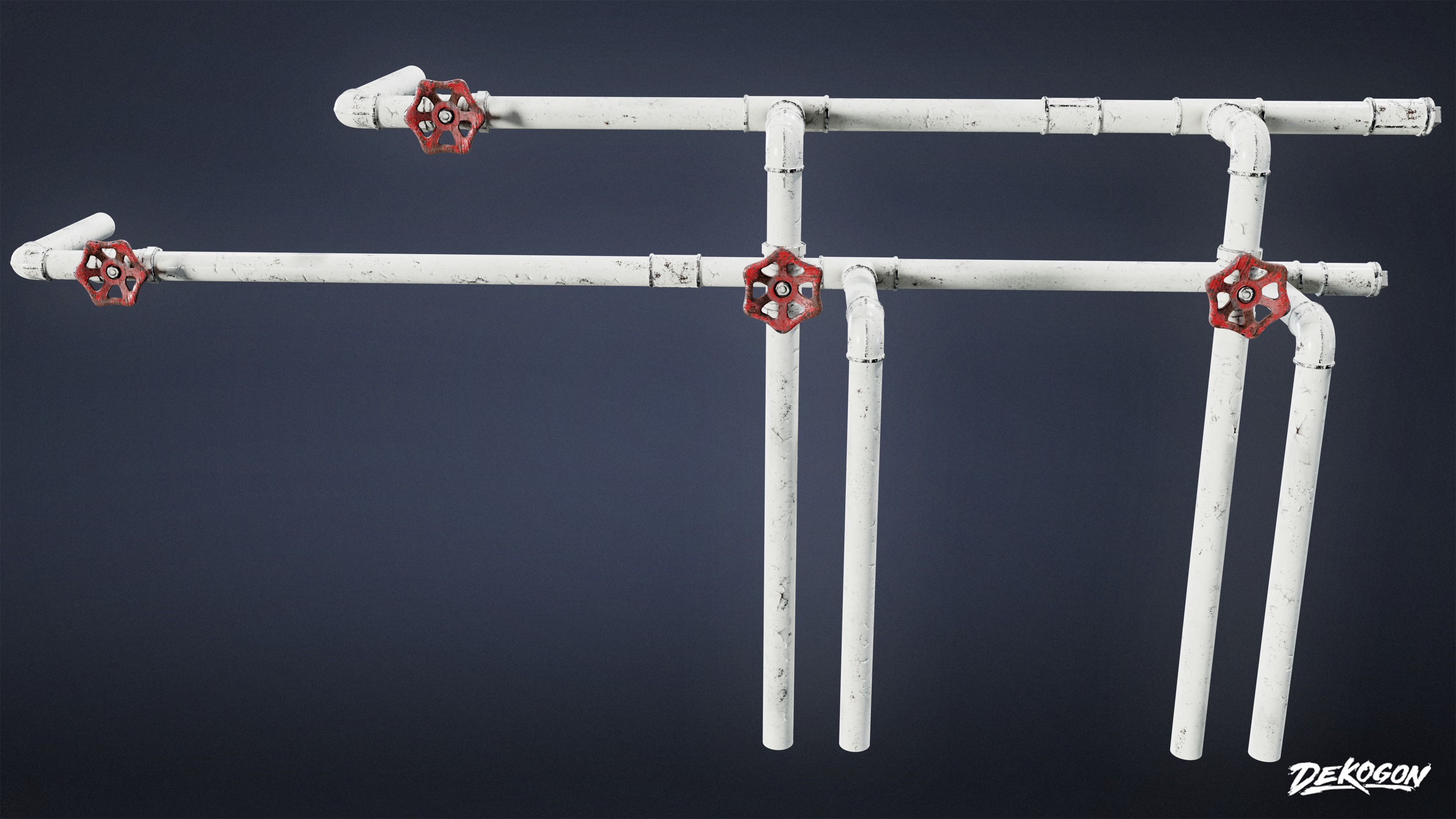 INDUSTRIAL - Pipe Set 03 - LOW POLY AND NANITE Low-poly 3D model_14