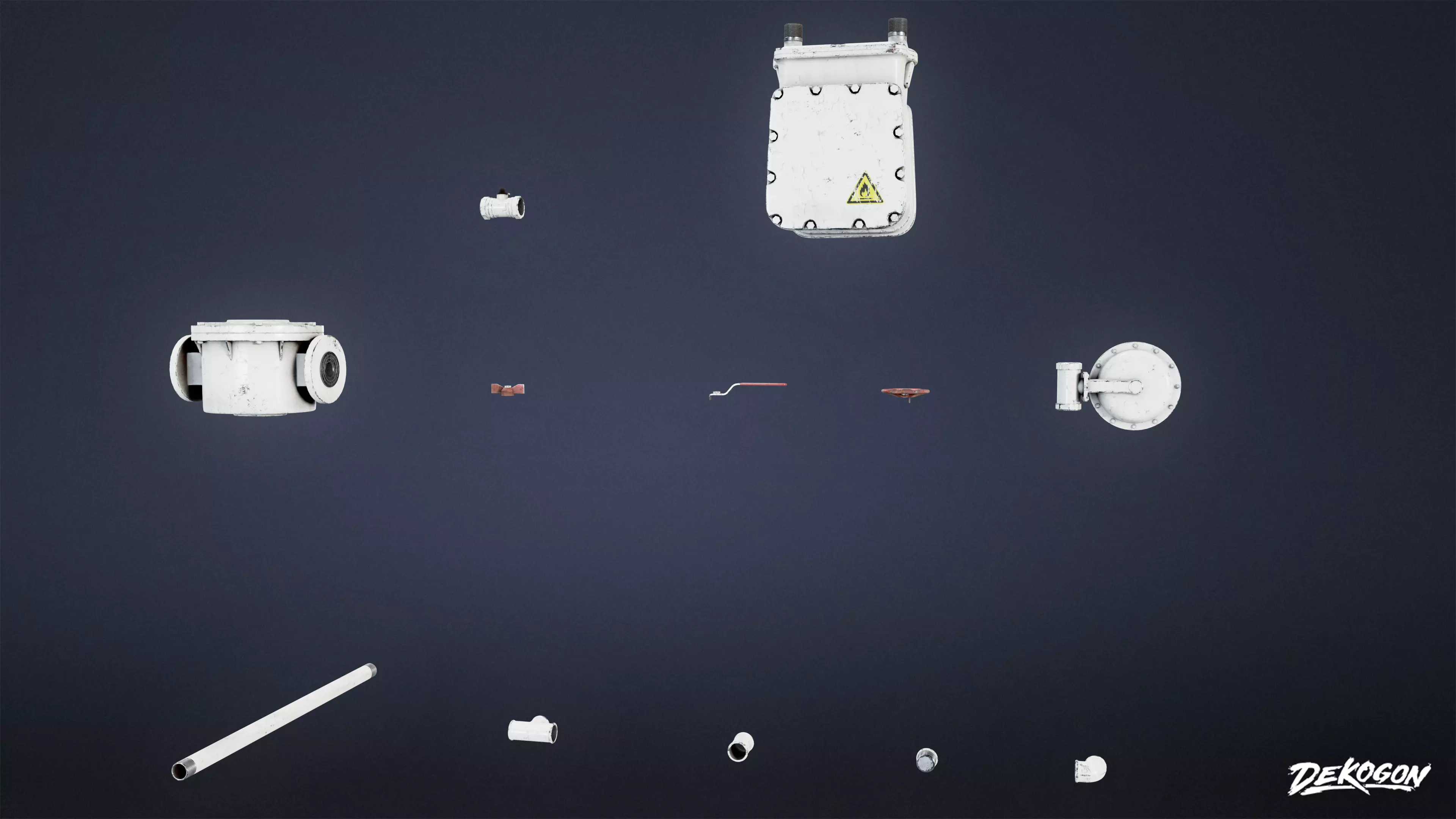 INDUSTRIAL - Pipe Set 03 - LOW POLY AND NANITE Low-poly 3D model_0