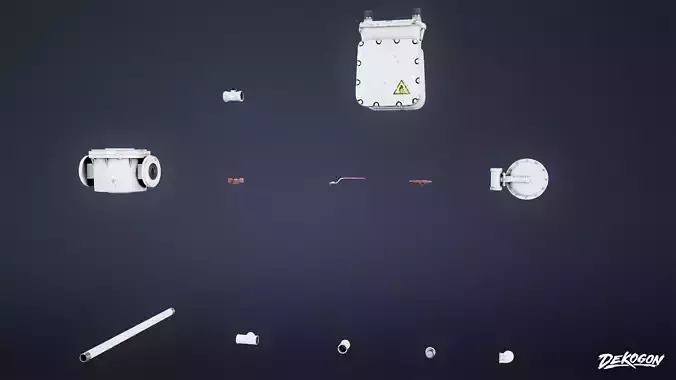 INDUSTRIAL - Pipe Set 03 - LOW POLY AND NANITE